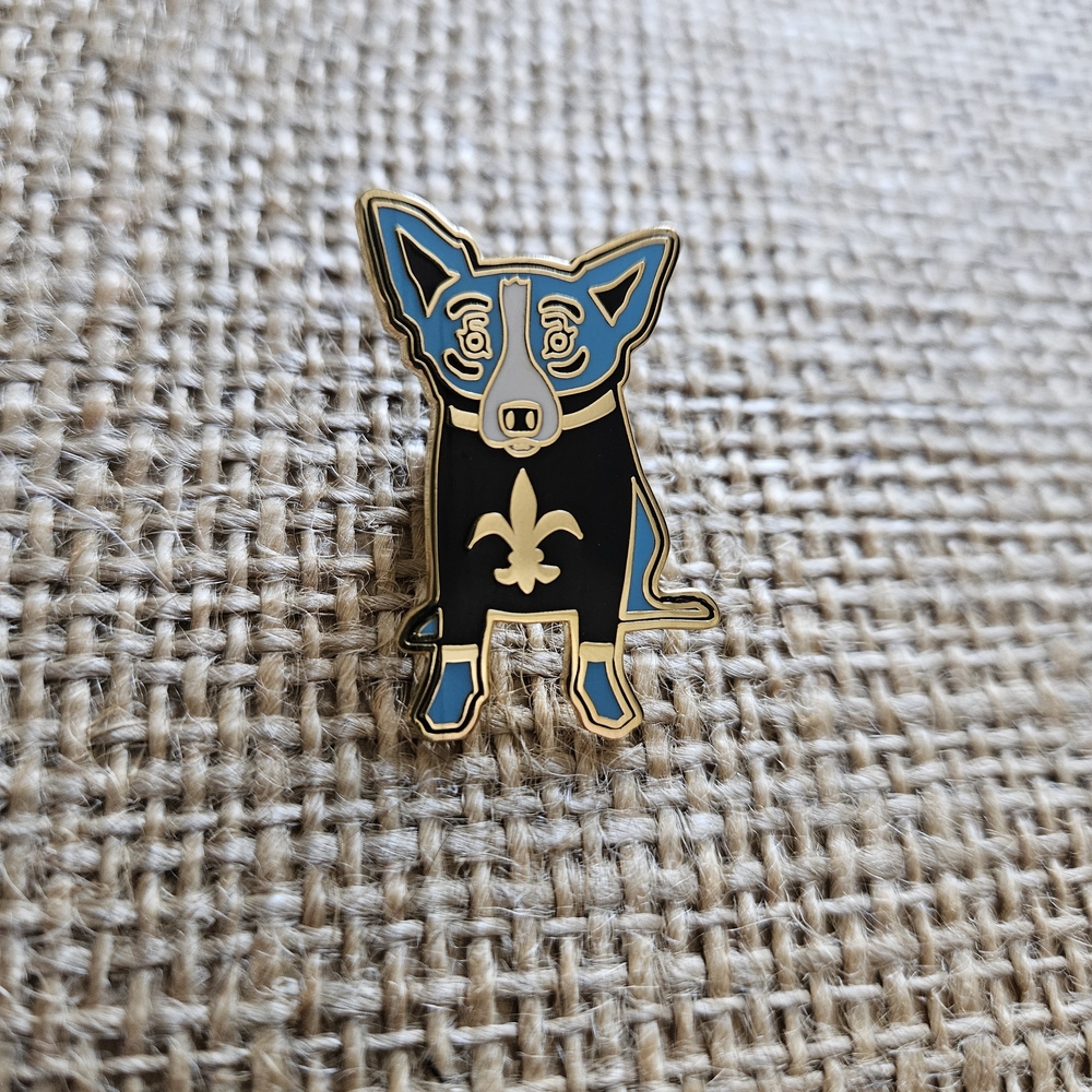 George Rodrigue Limited Edition Blue Dog New Orleans Saints NFL Lapel Pin